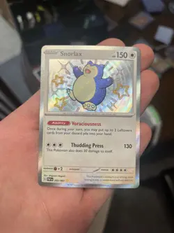 Pokemon TCG Snorlax 202/091 Baby Shiny Holo Rare Paldean Fates - NM - Image 1