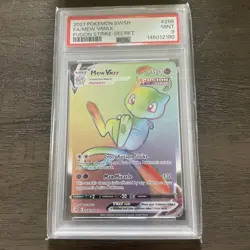 2021 Pokemon Mew VMAX Secret Rare 268/264 Swsh08: Fusion Strike PSA 9 Full Art - Image 1
