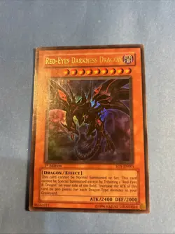 Yu-Gi-Oh! Red-Eyes Darkness Dragon SD1-EN001 Ultra Rare 1st Edition MP/HP - Image 1