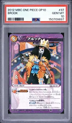 PSA 10 2012 MIRACLE BATTLE CARDDASS ONE PIECE OP10 37 BROOK - Image 1