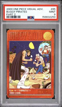 Psa 9 2000 CARDDASS ONE PIECE VISUAL ADVENTURE PART 2 65 BUGGY PIRATES - Image 1