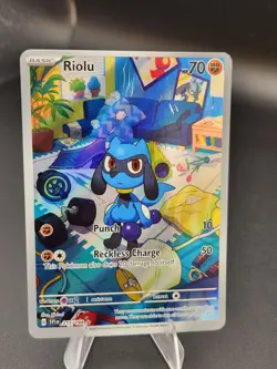 Pokemon TCG Riolu Illustration Rare Holo 215/198 SV01 English NM - Image 1