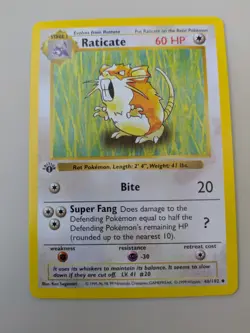 Raticate 1st Edition Shadowless Pokemon 40/102 - Image 1