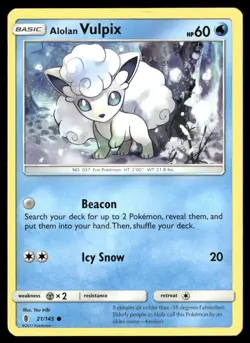 Alolan Vulpix 21/145 Common Guardians Rising Pokemon Near Mint - Image 1