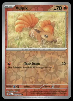 Vulpix 016/191 Common Surging Sparks Pokemon Reverse Holo Near Mint - Image 1