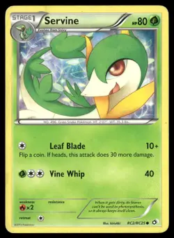 Servine RC2/RC25 Holo Common Legendary Treasures: Radiant Collection Pokemon DMG - Image 1