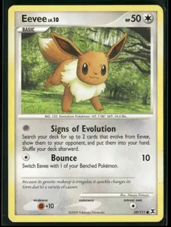 Eevee 59/111 Common Rising Rivals Pokemon Moderately Played - Image 1