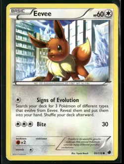 Eevee 90/116 Common Plasma Freeze Pokemon Heavily Played - Image 1