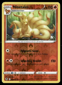Ninetales 018/195 Uncommon Silver Tempest Pokemon Reverse Holo Lightly Played - Image 1