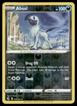 Absol 164/264 Rare Fusion Strike Pokemon Reverse Holo Lightly Played - Image 1
