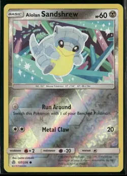 Alolan Sandshrew 137/236 Common Cosmic Eclipse Pokemon Reverse Holo Near Mint - Image 1