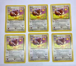 1999 Pokemon Jungle Eevee 51/64 WOTC Vintage Non Holo Base Era Lot Of 6 - Image 1