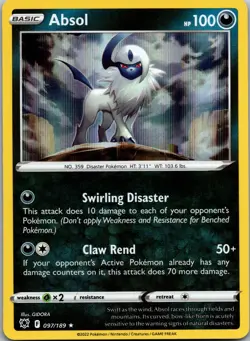 Absol 097/189 Holo Rare Astral Radiance Pokemon Holo Near Mint - Image 1