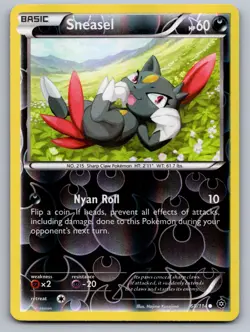 Sneasel 60/114 Common Steam Siege Pokemon Reverse Holo Lightly Played - Image 1