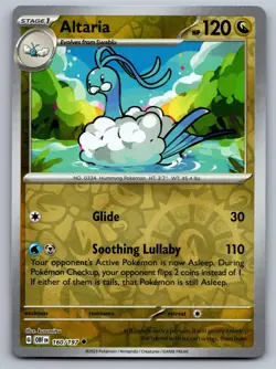 Altaria 160/197 Uncommon Obsidian Flames Pokemon Reverse Holo Near Mint - Image 1