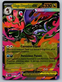 Mega Dragalge ex 065/086 Double Rare ME04: Chaos Rising Pokemon Holo Near Mint - Image 1