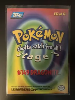 Topps 1999 Pokemon Topps Series 1 Dragonite #149 E12/12 Holo Blue Label - Image 2