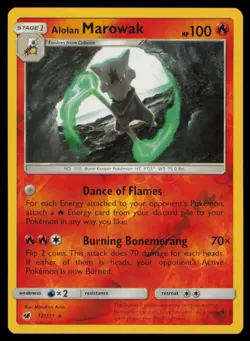 Alolan Marowak 12/111 Holo Rare Crimson Invasion Pokemon Reverse Holo Near Mint - Image 1