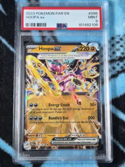 Pokemon Hoopa ex EX Holo Double Rare 098/182 SV04 Paradox Rift PSA 9 2023 220HP - Image 1