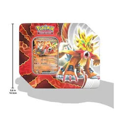 Pokemon Paradox Destinies Tin-Gouging Fire ex Tin w/5 Booster Packs New/Sealed - Image 4