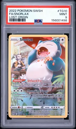 Pokemon TCG Snorlax TG10/TG30 Lost Origin Holo ENG PSA 9 - Image 1