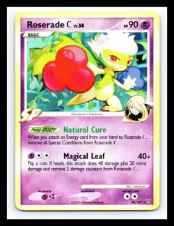 💥 Pokemon ROSERADE LV. 58 # 40/147 (Non Holo) 2009 Supreme Victors Pokemon Rare - Image 1