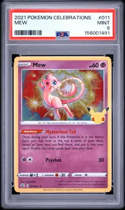 2021 POKEMON CELEBRATIONS #011 MEW PSA 9 - Image 1