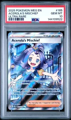 SEQUENTIAL PSA 10 ACEROLA'S MISCHIEF PREMONITION 255 VMAX CLIMAX TRAINER POKEMON - Image 2