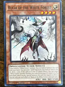 Yugioh! Rucia of the White Forest - INFO-EN016 - Common - 1st Edition Near Mint, - Image 1