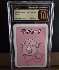 2019 Pokemon Playing Card Old Maid Chansey, Perfect CGC 10 Pristine, Japanese - Image 1