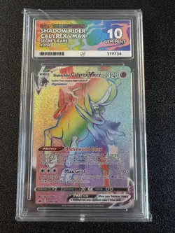 Pokemon Shadow Rider Calyrex VMAX 204/198 Chilling Reign Holo Card Secret Ace10 - Image 1