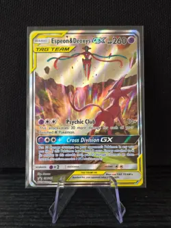 Espeon & Deoxys GX - SM240 - Pokemon Sun & Moon Promo Ultra Rare Card NM - Image 1