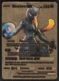 Mewtwo GX Gold Foil Card, 300HP #Dark Nova - Image 1