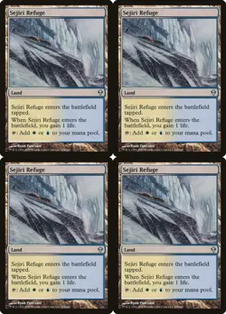 4x MTG 2012 SEJIRI REFUGE - LAND, MAGIC CARD x4 copies UNCOMMON - Image 1