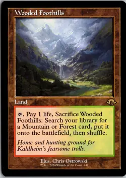 Wooded Foothills (Retro Frame) 441 Modern Horizons 3 Magic: The Gathering NM - Image 1