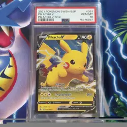 Pokemon Card | PSA 10 Pikachu V SWSH061 V Box 2021 SWSH Black Star Promo - Image 1