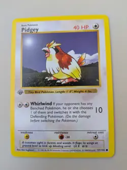 Pidgey 1st Edition Shadowless Pokemon 57/102 - Image 1