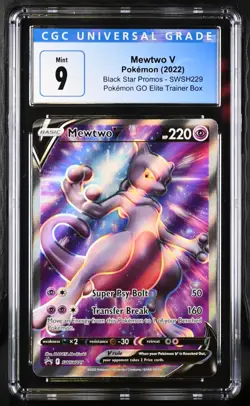 Mewtwo V PokeMon Go Elite Trainer Box Black Star Promos SWSH229 NM CGC 9 - Image 1