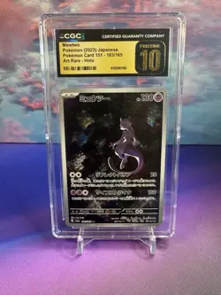 2023 POKEMON 151 ART RARE HOLO #183 MEWTWO CGC 10 GEM MINT PRISTINE BLACK LABEL - Image 1