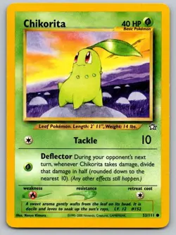 Chikorita 53/111 Common Neo Genesis Pokemon Unlimited Lightly Played - Image 1