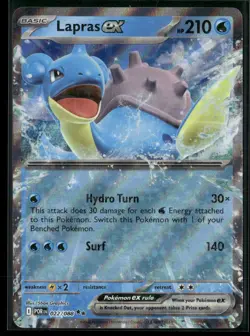 Pokemon Lapras ex Double Rare 022/088 POR ME03: Perfect Order NM - Image 1