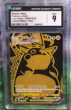 Pokemon CGC 9 Pikachu VMAX From Lost Origin Trainer Gallery - TG29/TG30 - Image 1
