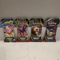 Pokemon TCG Mega Evolution Perfect Order English Sleeved Booster Packs (4 Packs) - Image 1