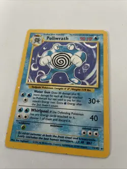 Poliwrath Unlimited Holo Rare Pokemon TCG Base Set 13/102 - Image 1