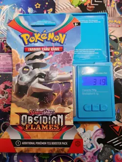 VERY HEAVY 31.9g Sleeved Obsidian Flames Pokemon TCG Factory Sealed Booster Pack - Image 1