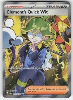 Clemont's Quick Wit 229/191 Ultra Rare Surging Sparks Pokemon Near Mint - Image 1