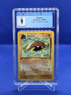 Pokemon Fossil 1st Edition Kabuto 50/62 CGC Mint 9 - Image 1