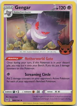 Gengar (2022 Copyright Date) 066/196 Holo Trick or Trade BOOster 2023 Pokemon NM - Image 1