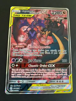 Pokemon Nagandel & Guzzlord GX 224/236 Cosmic Eclipse Alternate Full Art - NM - Image 1