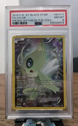 Pokemon PSA 8 Celebi XY111 XY Black Star Promo Holo English 2016 - Image 1